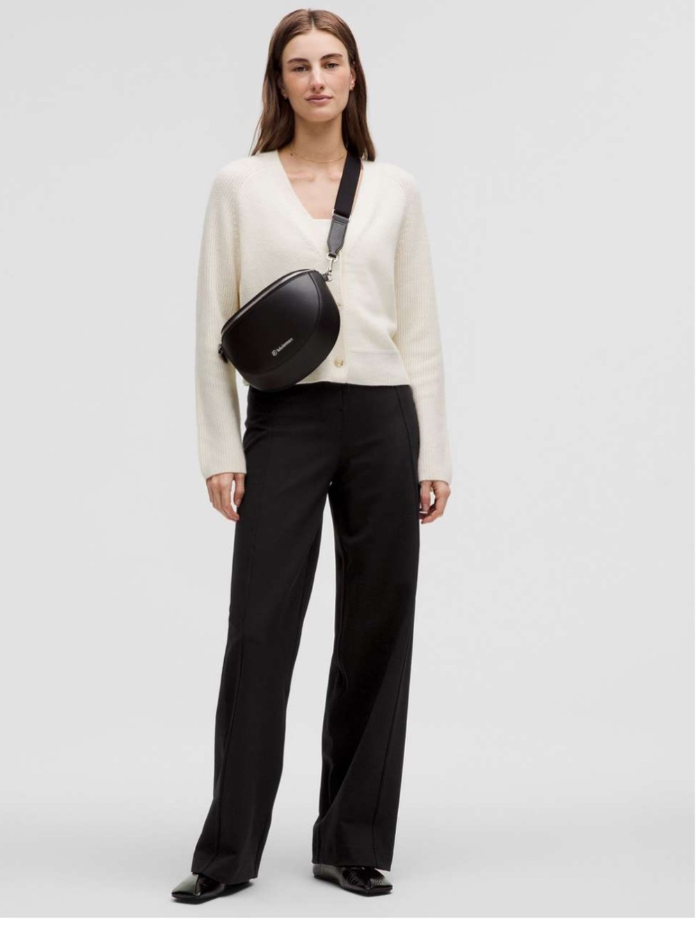 Lululemon size M Stretch Knit Straight-Leg Pull-On Pant Wide-Leg Black pants